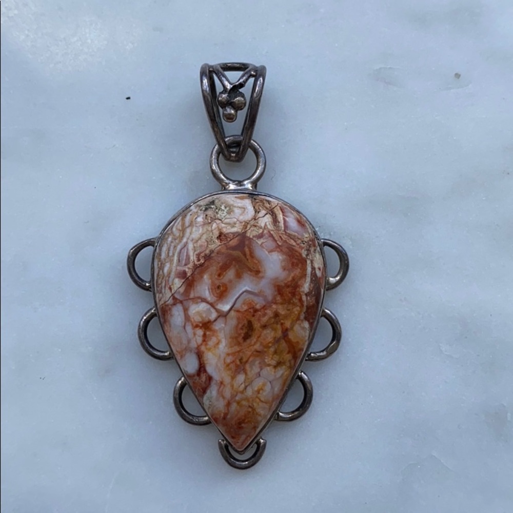 Sterling Silver .925 Pendant Healing Stone